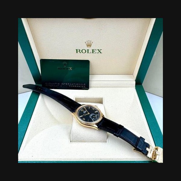 Rolex Rolex 190839mm Black Dial Yellow Gold Leather Strap 52508 Unworn 2026