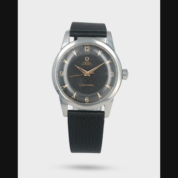 Gauthier 1952 Vintage Omega Seamaster Bumper Automatic Ref. 2577 - Black Waffle Dial