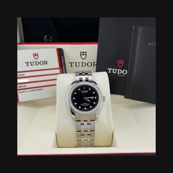 Tudor GlamourDate 53020 31mm Factory Diamond Dial Diamond Bezel Box Papers Ref. 53020 / M53020