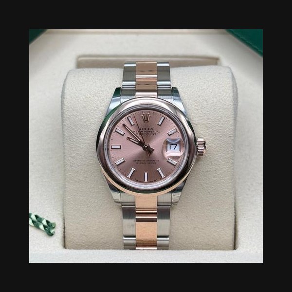 Rolex Rolex Lady-DatejustNEW 2026 Pink Index Dial Two Tone Rose Gold Smooth Bezel Oyster Bracelet