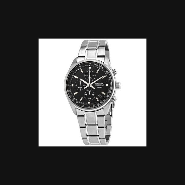 Seiko SeikoChronograph Quartz Black Dial Men's Watch SSB379