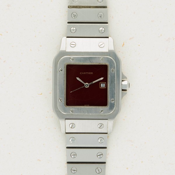 Cartier Cartier Santos Automatique Stainless Steel Burgundy Dial