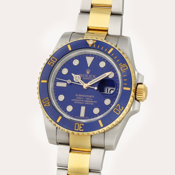 Rolex Submariner, Ref. 116613LB | A stainless steel and yellow gold wristwatch with date and bracelet | Circa 2017