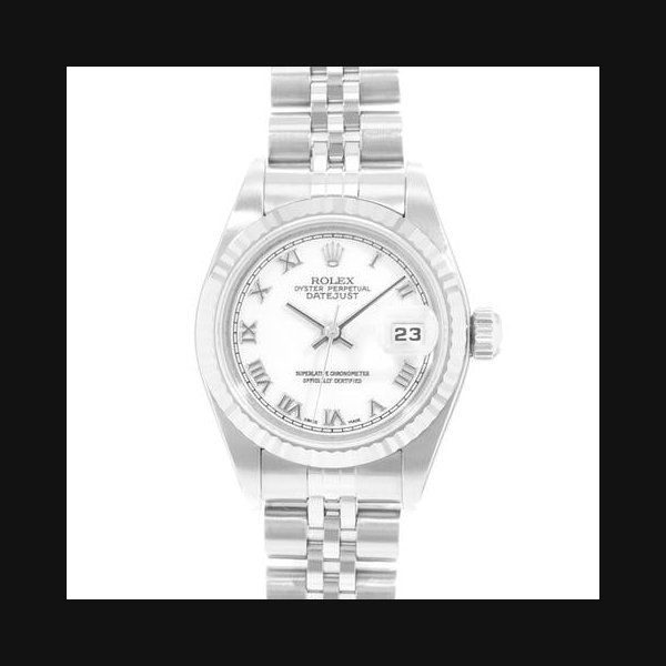 Rolex Lady-Datejust26 69174 Vintage White Dial Steel 18k White Gold Ladies Watch