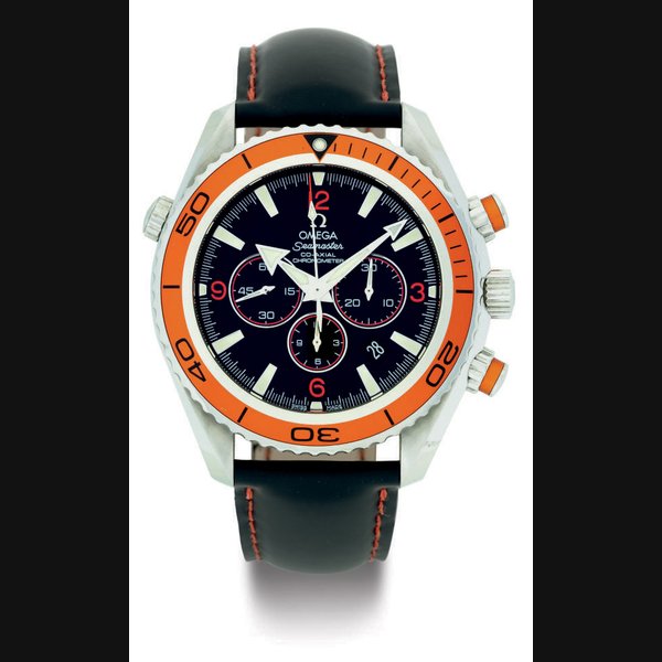 OMEGA. A STAINLESS STEEL AUTOMATIC CHRONOGRAPH WRISTWATCH WITH CO-AXIAL ESCAPEMENT SIGNED OMEGA, SEAMASTER, CO-AXIAL CHRONOMETER, PLANET OCEAN, CASE NO. 78316285, CIRCA 2009