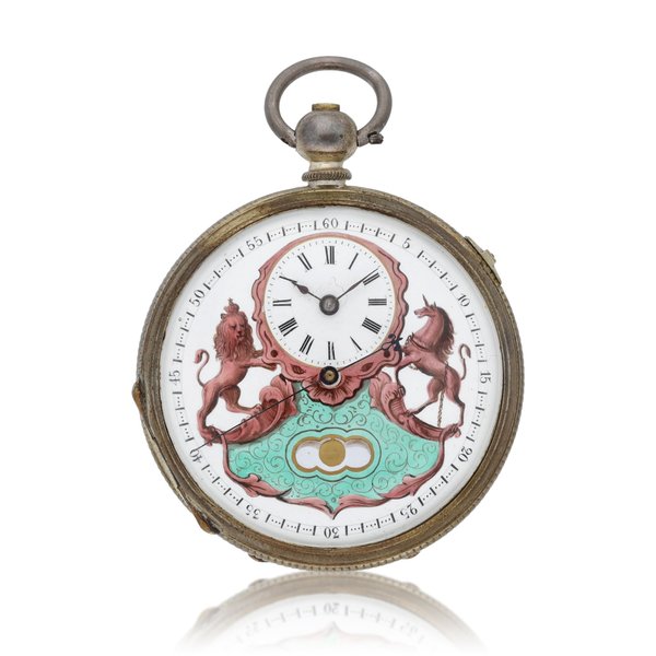 Pateck Swiss An open-faced duplex watch with mock pendulum signed Pateck Geneva, together with a cylinder watch Circa 1875