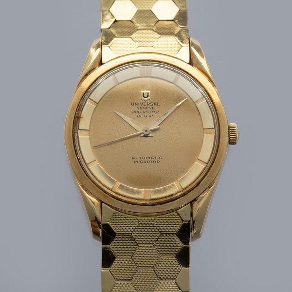 Universal Geneve Polerouter Deluxe 10357 18k YG with UG Signed Jean-Pierre Ecoffey Bracelet