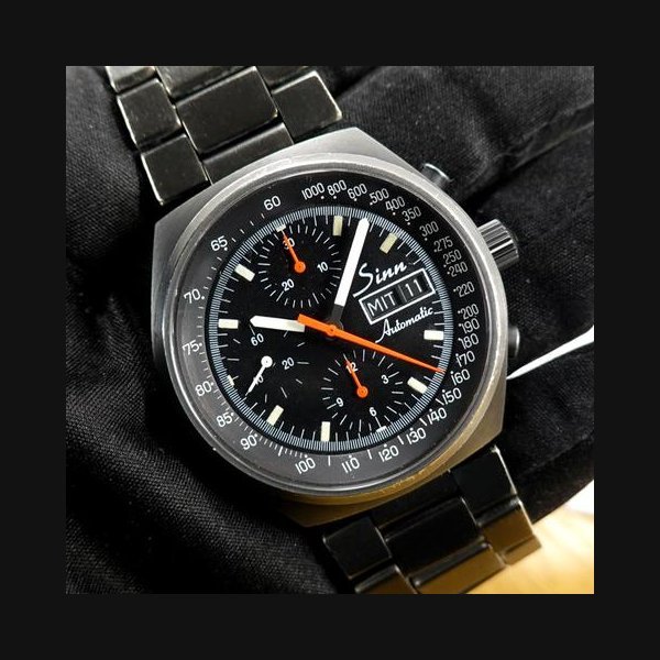 Sinn Sinn 144S 144S 1. Serie mit 3-tlg Gehäuse 41 mm schwarz Chronograph Automatik BOX