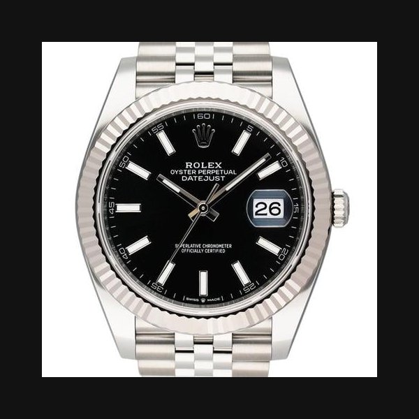 Rolex Datejust41 126334 Black Dial Steel Mens Watch Box Papers