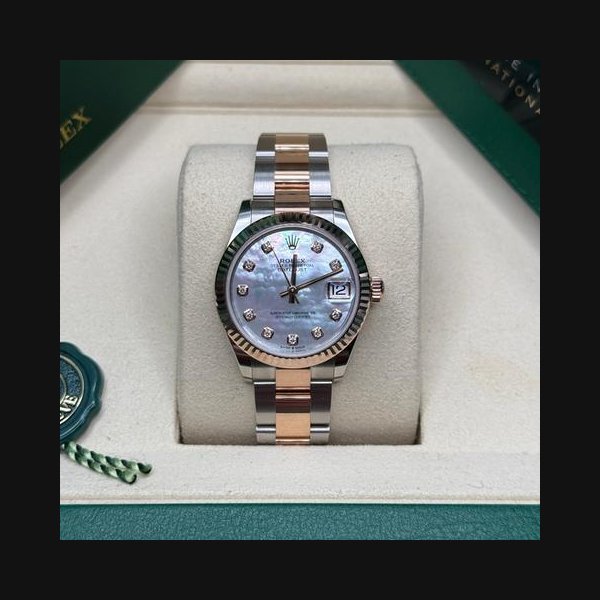 Rolex Rolex Datejust31 NEW 2026 Mother of Pearl Diamond Dial Two Tone Rose Gold Fluted Bezel Oyster