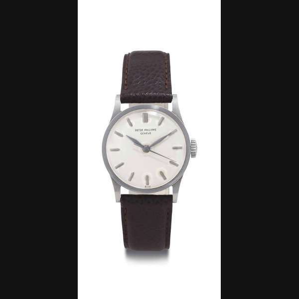 PATEK PHILIPPE. AN EARLY STAINLESS STEEL WRISTWATCH WITH INDIRECT CENTER SECONDS SIGNED PATEK PHILIPPE, GENEVE, MOVEMENT NO. 827154, CASE NO. 612854, REF. 96, MANUFACTURED IN 1936