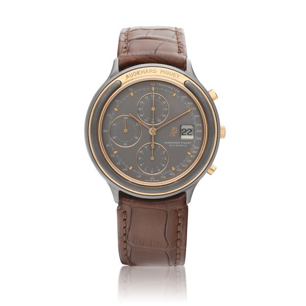 Audemars Piguet Reference 25644TR.002 | A tantalum and pink gold chronograph wristwatch with date, Circa 1990 | 愛彼 型號25644TR.002 | 鉭金屬及粉紅金計時腕錶，備日期顯示，約1990年製 · 25644TR.002