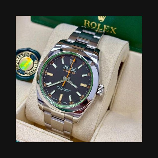 Rolex Milgauss116400GV 40mm Black Dial Green Crystal + Box