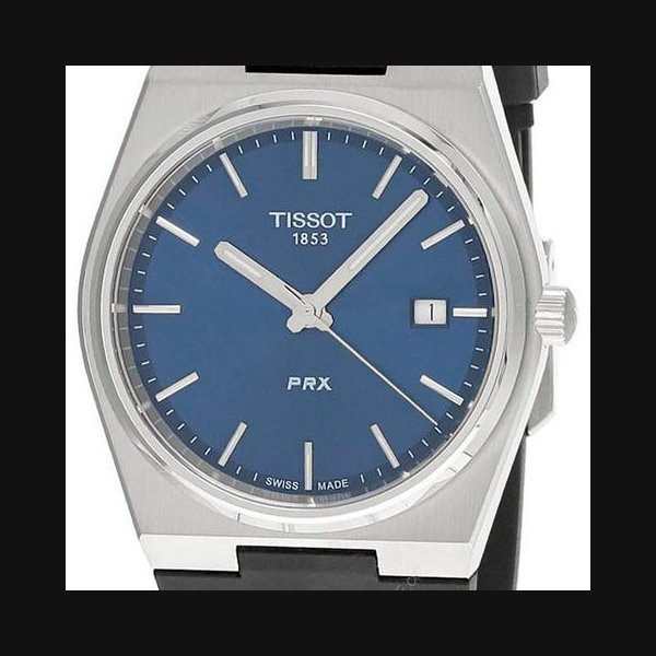 Tissot PRX40MM Quartz SS Blue Dial Rubber Men's Watch T137.410.17.041.00 Ref. T1374101704100
