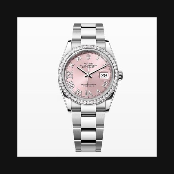 Rolex Rolex Datejust36 NEW 2024 Pink Roman Pave69 Diamond Dial Diamond Bezel Stainless Steel Oyster