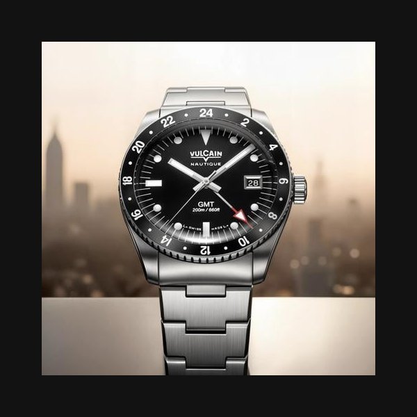 VulcainSkindiver GMT Black Luminova White 680174B07 - Stainless Steel Bracelet - OFFICIAL DEALER - FACTORY NEW - FULL WARRANTY