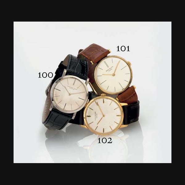 PATEK PHILIPPE. A RARE 18K GOLD WRISTWATCH SIGNED PATEK PHILIPPE, GENEVE, MOVEMENT NO. 784453, CASE NO. 2611911, REF. 2599, CIRCA 1960