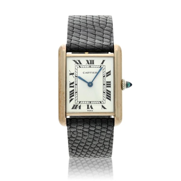 Cartier Tank, A white gold rectangular wristwatch, Circa 1985