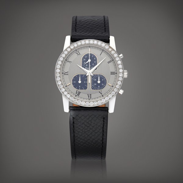 Piaget Reference 14895 | A white gold and diamond-set chronograph wristwatch | Circa 1995