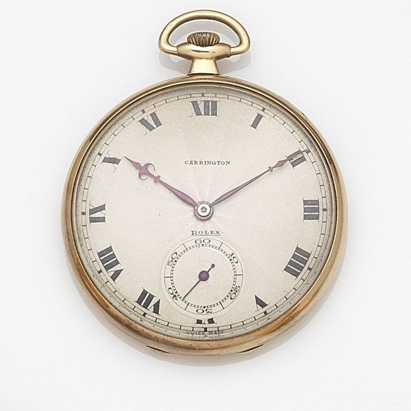 Rolex. A 9ct gold keyless wind open face pocket watch Case No.1000075, Movement No.751152, Glasgow Import mark for 1925