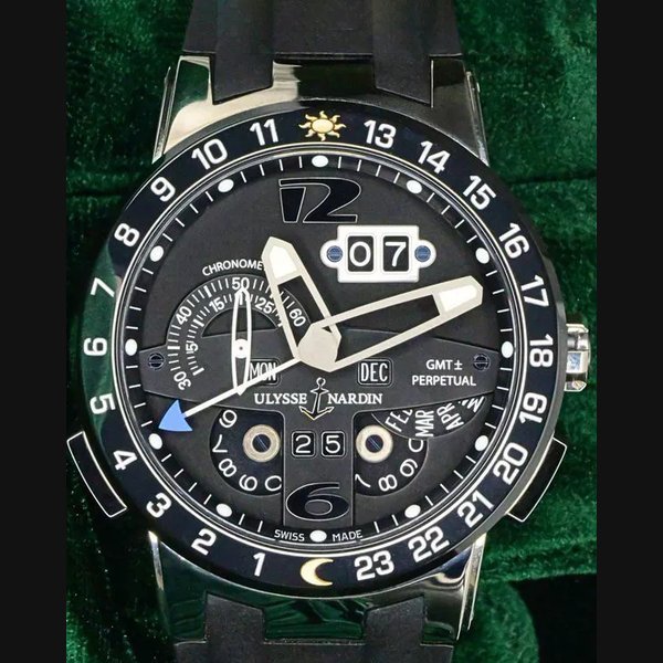 Ulysse Nardin Ulysse Nardin El Toro "Black Toro" GMT Perpetual Calendar 43MM Black Dial Rubber Strap (320-00)