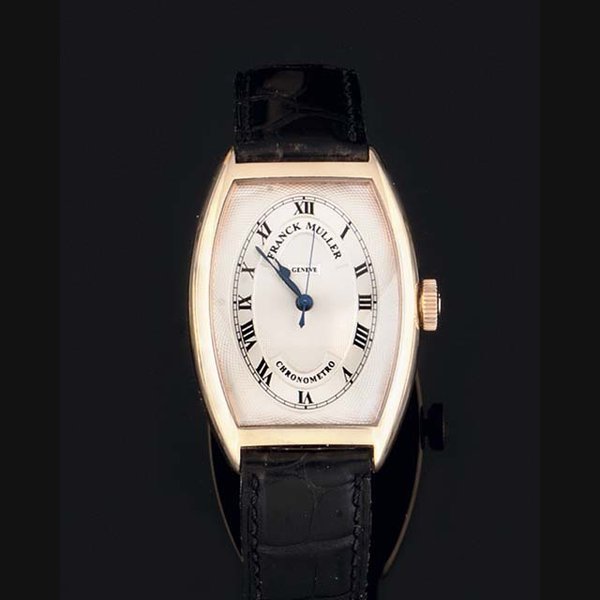 Franck Muller Franck Muller. An 18ct Pink Gold Automatic Curved Centre Seconds Wristwatch SIGNED FRANCK MULLER GENEVE, CHRONOMETRO, MODEL CINTREE REF 5850, PIECE NO 29, CIRCA 2000 · 5850