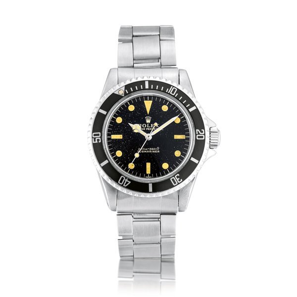 Rolex Submariner, Reference 5513 | A stainless steel wristwatch with pointed crown guards and bracelet, Circa 1963 | 勞力士 Submariner 型號5513 | 精鋼鏈帶腕錶，備尖形錶冠護橋，約1963年製 · 5513
