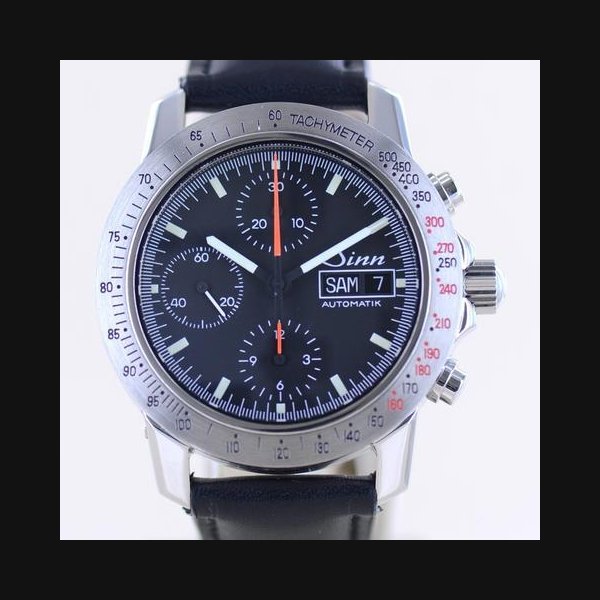 Sinn Sinn 303Autofahrerchronograph Day-Date Black Dial Steel Automatik 7750 Klassiker