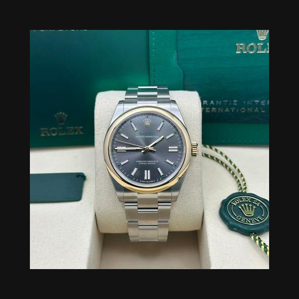 Rolex Oyster Perpetual41 Gold Bezel UNWORN Fully Stickered Ref. 134303