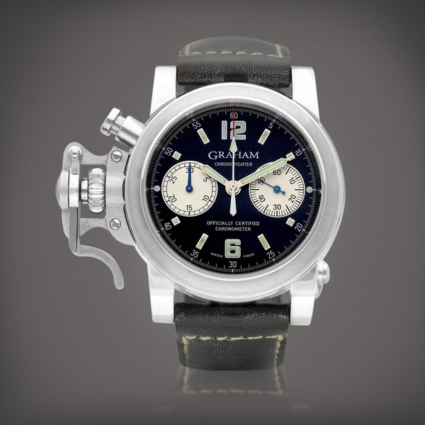 Graham Chronofighter, Reference 2CFAS | A stainless steel left-handed chronograph wristwatch, Circa 2010 |  Chronofighter 型號2CFAS | 精鋼左手計時腕錶，約2010年製 · 2CFAS
