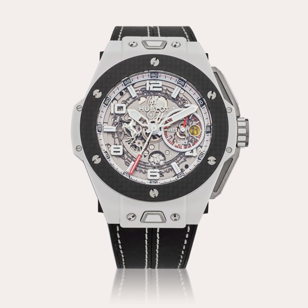 Hublot Reference 401.HQ.0121.VR Big Bang Unico 'Ferrari' | A limited edition titanium, ceramic and carbon fiber automatic flyback chronograph semi-skeletonized wristwatch with date, Circa 2015