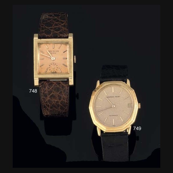 Audemars Piguet Audemars Piguet. An 18ct Gold 10 Sided Automatic Wristwatch SIGNED AUDEMARS PIGUET, CASE NO 824483, CIRCA 1980