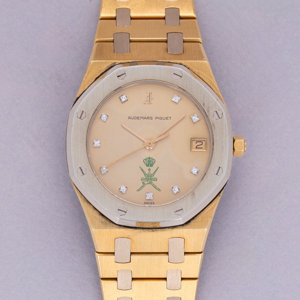 Audemars Piguet Audemars Piguet Royal Oak 6023AC Quartz 18k WG and YG Green Khanjar Emblem for Sultanate of Oman