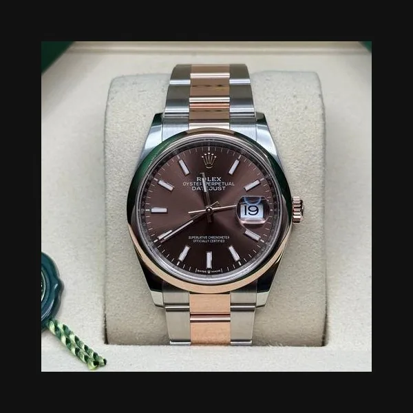Rolex Datejust36 NEW 2026 Chocolate Index Dial Two Tone Rose Gold Smooth Bezel Oyster Ref. 126201
