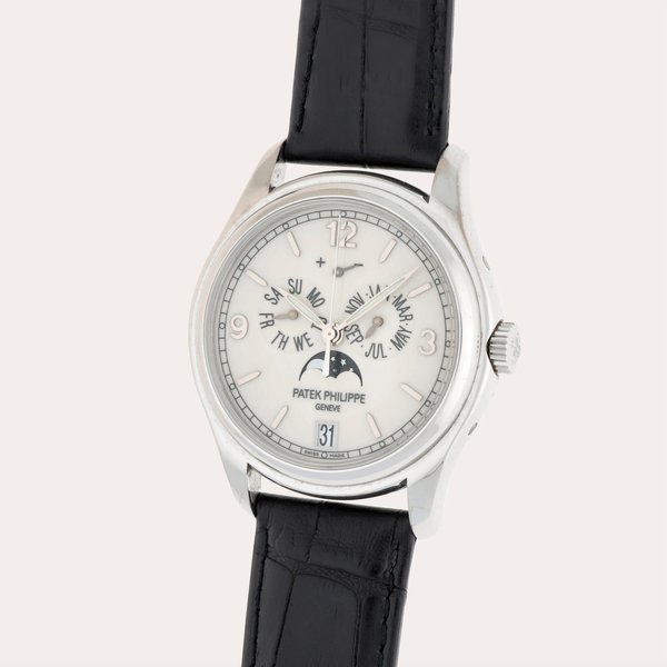 Patek Philippe Reference 5146G-001 | A white gold annual calendar wristwatch with moon phase and power reserve indication | Circa 2006 · 5146G-001