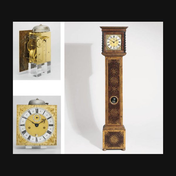 A Charles Ii Walnut A Charles II walnut, kingwood and laburnum oyster-veneered, ebonised and parquetry inlaid striking longcase clock of month duration THOMAS TOMPION, LONDON. CIRCA 1680/85