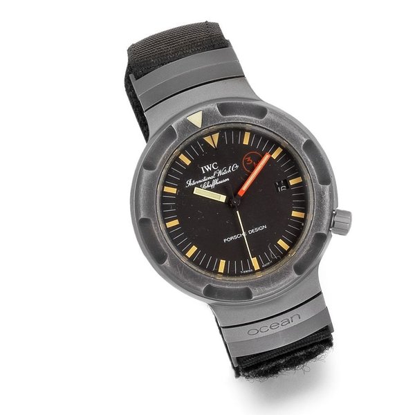 IWC for Porsche Design. A military issue titanium quartz calendar wristwatch Ocean Bund, Case No.2385291, Circa 1990