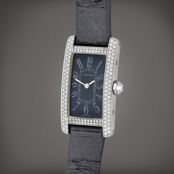 Cartier Tank Américaine, Reference 2489 | A white gold and diamond-set wristwatch | Circa 2000