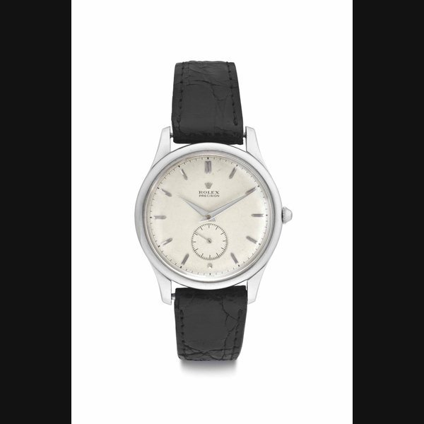 Rolex Rolex. A Fine, Rare and Large Stainless Steel Wristwatch Signed Rolex, Precision, Ref. 4157, Case No. 635’631, Circa 1948