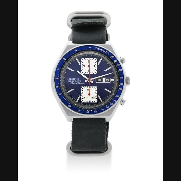 Seiko Seiko. A Stainless Steel "Kakume Speed-Timer" Chronograph Wristwatch with Date and Day in English and Japanese, · 6138-0030