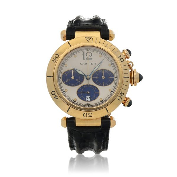 Cartier Pasha Yellow gold chronograph wristwatch with date Circa 1995