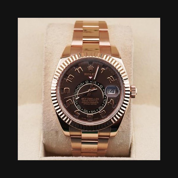 Rolex Sky-DwellerRose Gold Arabic Chocolate Dial 326935