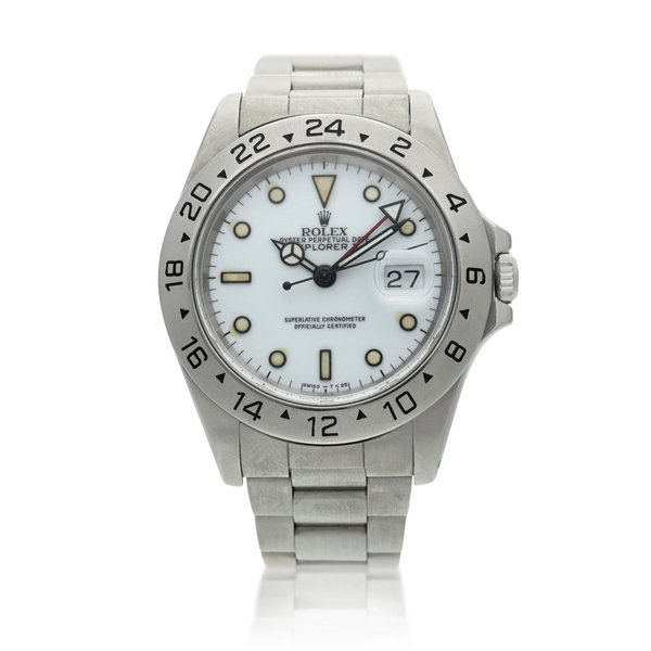 Rolex Reference 16570 Explorer II, A stainless steel automatic dual time wristwatch with date and bracelet, Circa 1991 · 16570