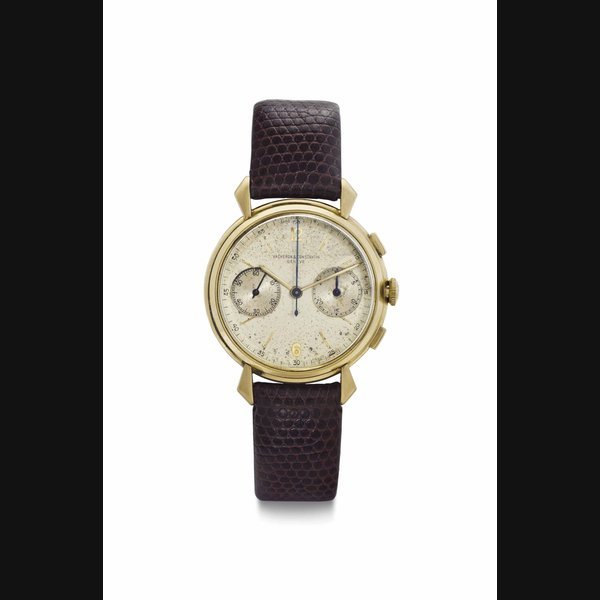 Vacheron Constantin Vacheron Constantin. A Rare and Attractive 18k Gold Chronograph Wristwatch with Teardrop Lugs SIGNED VACHERON CONSTANTIN, REF. 4178, MOVEMENT NO. 446'226, CASE NO. 288'660, MANUFACTURED IN 1945.