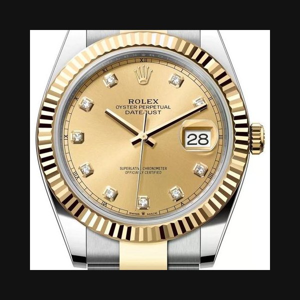 Rolex Datejust41 Unworn 2026 41mm Two-Tone Yellow Gold Champagne Diamond Dial Ref. 126333