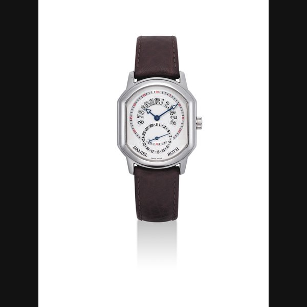 DANIEL ROTH. A STAINLESS STEEL TONNEAU-SHAPED AUTOMATIC WRISTWATCH WITH RETROGRADE HOURS AND DATE SIGNED DANIEL ROTH, PREMIER RETROGRADE MODEL, REF. 807.L.10, CASE NO. 10'700, CIRCA 2000