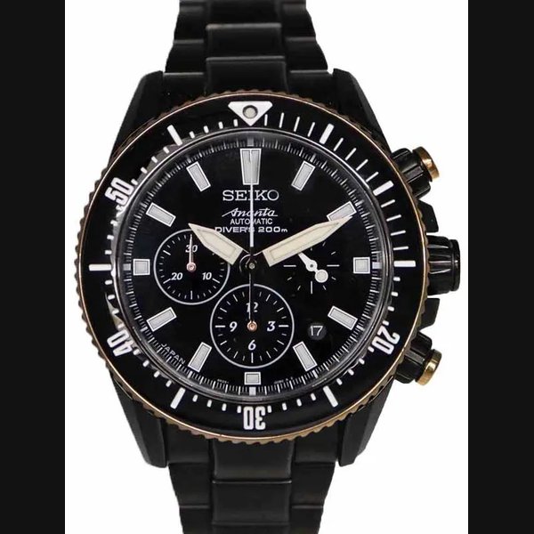 SEIKO Brightz Ananta Men Automatic Chronograph Watch Black