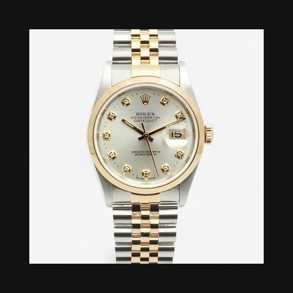 Rolex RolexDatejust 36 Silver Dial Men's Combination Watch Aftersetting Diamond 1990 [U]