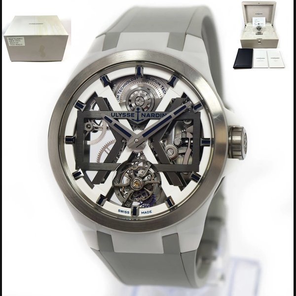 Ulysse Nardin 2021 Ulysse Nardin Blast Tourbillon Skeleton 1723-400/00 45MM Ceramic Box Papers