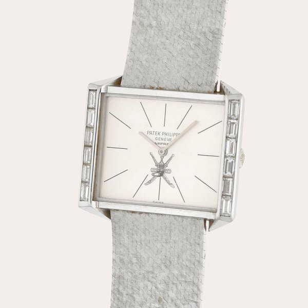 Patek Philippe Retailed by Asprey: 'Khanjar', Reference 3506/2 | A white gold and diamond-set bracelet watch made for the Sultanate of Oman| Circa 1972 · 3506/2
